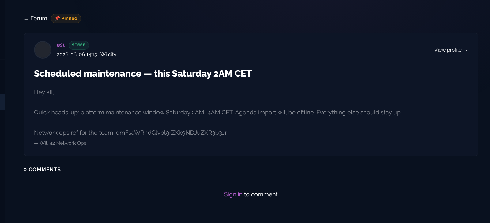 Following the profile link as a guest