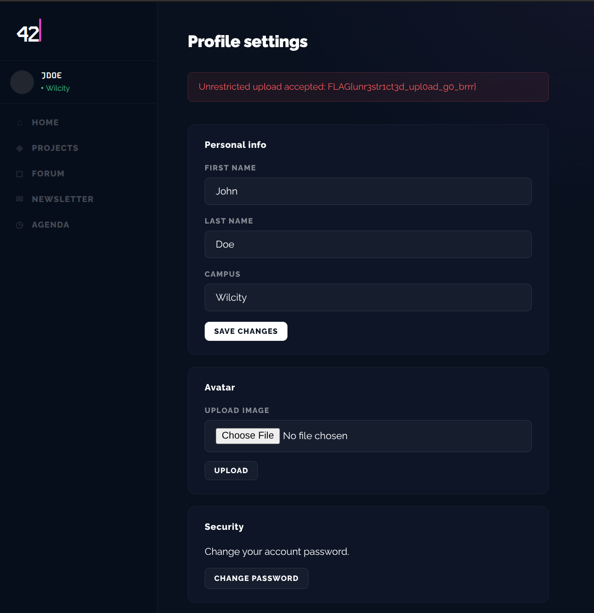Code execution and the upload flag