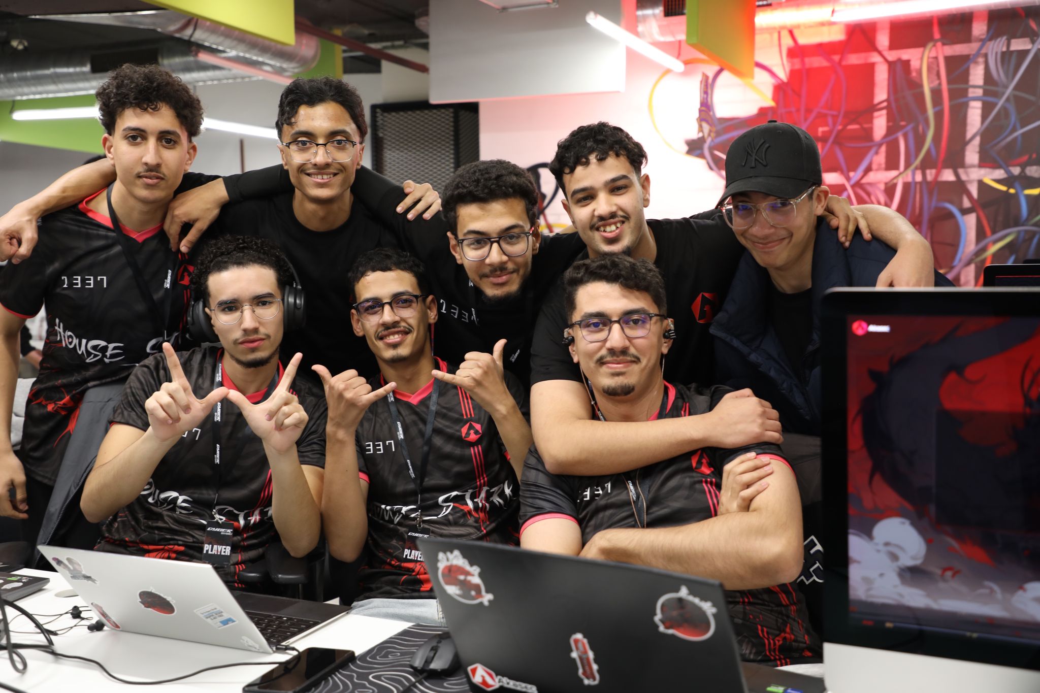 Team House Stark in the Akasec arena celebrating teamwork and competitive endurance